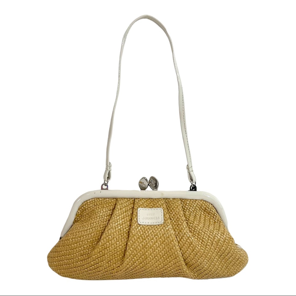 LULU GUINNESS Vintage Straw Handbag Shoulder Bag
